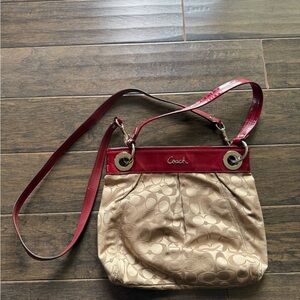 Coach Red and Tan Shoulder Bag